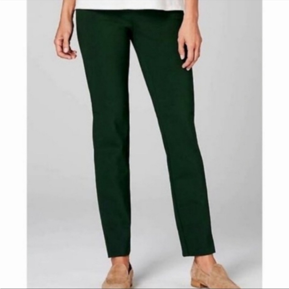 J Jill Green Mid Rise Slim Leg Ponte Pants Pull On Small